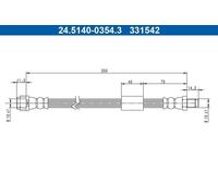 Brake Hose ATE 24.5140-0354.3 for MERCEDES-BENZ CLS (C218) 3 2013-2017