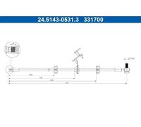 Brake Hose ATE 24.5143-0531.3 for MERCEDES-BENZ M-CLASS (W163) 5 2001-2005