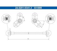 BRAKE HOSE 24.5201-0341.3 FOR MITSUBISHI OUTLANDER/III/Van ECLIPSE/CROSS ASX ASX