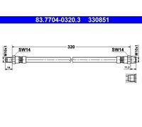 Brake Hose ATE 83.7704-0320.3 for MERCEDES-BENZ PONTON (W121) 1.9 1959-1961