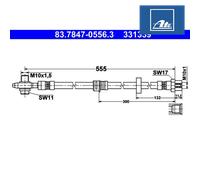 ATE 83.7847-0556.3 Brake hose