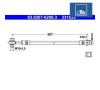 ATE 83.8207-0208.3 Brake hose
