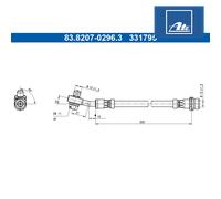 ATE 83.8207-0296.3 Brake hose