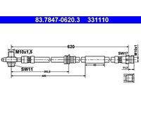 Brake Hose ATE Fits AUDI Tt Roadster 8J 8J0611701C