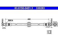 Brake Hose ATE Fits BMW Z3 E36 34322227381