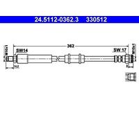 Brake Hose ATE Fits CITROEN FIAT PEUGEOT C25 Ducato J5 Panorama 480624