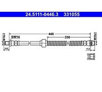BRAKE HOSE 24.5111-0446.3 FOR CITROËN C3 C2/ENTERPRISE PEUGEOT 1007 1.6L 4cyl