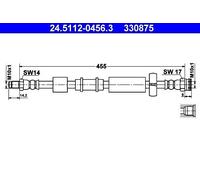 Brake Hose ATE Fits FIAT LANCIA Idea Musa 51745843