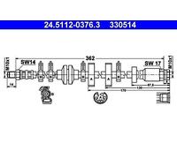 Brake Hose ATE Fits FIAT LANCIA Punto Van Y 46423176