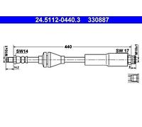 Brake Hose ATE Fits FIAT Panda Van 51718921