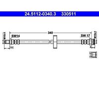 Brake Hose ATE Fits FIAT PEUGEOT CITROEN Ducato Bus Boxer Jumper 480672