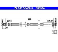 Brake Hose ATE Fits FIAT PEUGEOT CITROEN Ducato Talento Bus J5 C25 480636