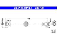 Brake Hose ATE Fits FORD Focus Turnier 1124059