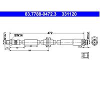 ATE 83.7788-0472.3 Brake hose
