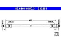 Brake Hose ATE Fits FORD Transit 0621258