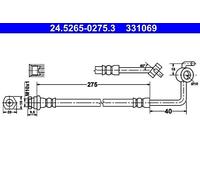 Brake Hose ATE Fits MAZDA Mx-5 II NA75-43-990A