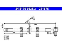 Brake Hose ATE Fits MERCEDES W163 98-05 1634202548
