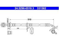 Brake Hose ATE Fits OPEL Agila 4709839