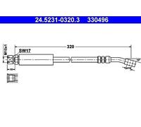 Brake Hose ATE Fits OPEL Combo Corsa B Tigra 562095