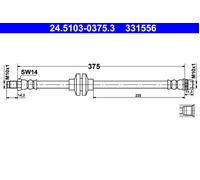Brake Hose ATE Fits OPEL RENAULT Movano B Master III 4420115