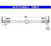 Brake Hose ATE Fits PEUGEOT 205 II 480687