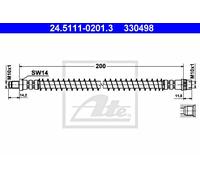 Brake Hose ATE Fits PEUGEOT 605 607 480645