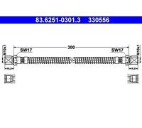 Brake Hose ATE Fits PORSCHE 944 968 95135507930