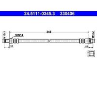 Brake Hose ATE Fits RENAULT 11 9 7704001954