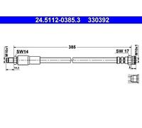 Brake Hose ATE Fits RENAULT 18 20 Espace I 7704001948