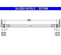 Brake Hose ATE Fits RENAULT Grand Scenic III Megane Cc Grandtour 462106659R