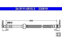 Brake Hose ATE Fits RENAULT NISSAN OPEL Master II Interstar Movano 120 4415698