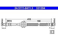 Brake Hose ATE Fits RENAULT Twingo II Wind 8200708615