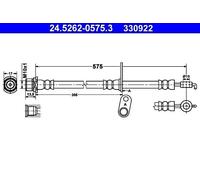 Brake Hose ATE Fits TOYOTA Avensis Corolla Verso 90947-02D22