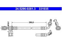 Brake Hose ATE Fits TOYOTA Rav 4 II 90947-02D02