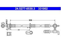 Brake Hose ATE Fits TOYOTA Yaris VERSO 90947-02D76