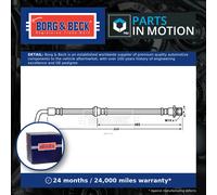 Brake Hose fits HONDA CIVIC Mk7 1.7D Front Left 02 to 05 4EE-2 Hydraulic B&B New