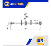 Brake Hose fits MERCEDES ML430 W163 4.3 Front Left 98 to 01 M113.942 Hydraulic