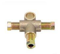 Brake Hose Fitting 3 Way T Piece 3/16 Inch Brass Connector with Nuts for SAE Flaring Systems