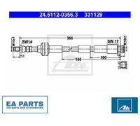 Brake Hose for ABARTH CHRYSLER FIAT ATE 24.5112-0356.3