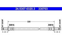 ATE 24.5307-0320.3 Brake hose