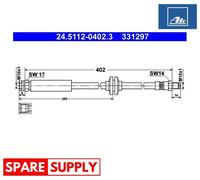BRAKE HOSE FOR ALFA ROMEO CITROËN FIAT ATE 24.5112-0402.3