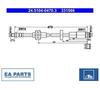 Brake Hose for ALFA ROMEO GIULIETTA ATE 24.5104-0470.3 NEW