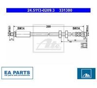 Brake Hose for AUDI 100 C4 Avant 100 C4 Saloon A6 / S6 C4 V8 ATE 24.5113-0209.3