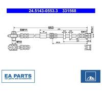 Brake Hose for AUDI A1 ATE 24.5143-0553.3