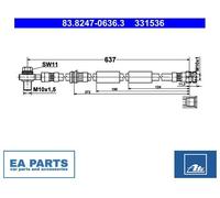Brake Hose for AUDI A3 A3 / S3 Limousine A3 Allstreet ATE 83.8247-0636.3