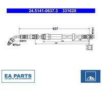 Brake Hose for AUDI A4 Allroad B9 A4 B9 A4 B9 Avant A5 ATE 24.5141-0637.3