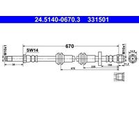 Brake Hose For Audi A6 10-18 A7 10-18 4G0611707H