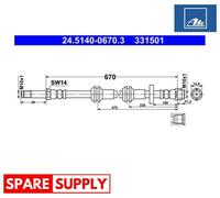 BRAKE HOSE FOR AUDI A6 A7 ATE 24.5140-0670.3