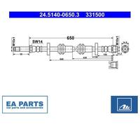 Brake Hose for AUDI A6 ATE 24.5140-0650.3