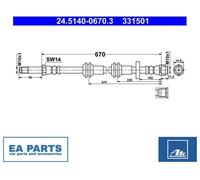 Brake Hose for AUDI A6 ATE 24.5140-0670.3